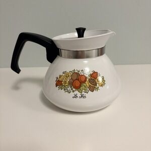 Vintage Corning Ware P-104 Coffee Tea Pot Le The Spice of Life 6 Cup